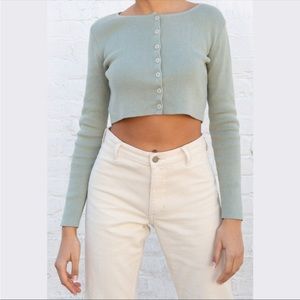 Sage Brandy Melville cropped cardigan